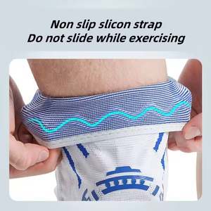 Genouillère de soutien personnalisée avec logo, coussinet rotulien en silicone, manchon de compression pour la récupération des blessures sportives, course à pied, basketball - Product Image 2
