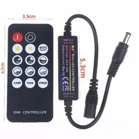 1 Ensemble Mini Télécommande RF sans fil 14 touches 2.4G DC12V Variateur LED 24V 5V 6A pour Bandes LED Monocouleur 2835 5050