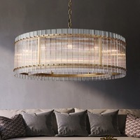 Lustre long JIYUANLUX de style nordique en acier et albâtre, taille moyenne, éclairage LED, finition dorée, garantie de 3 ans pour salon