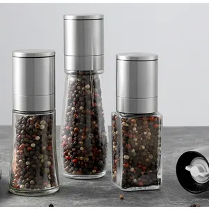 Mini utensili da cucina accessori per decorazioni da cucina in acciaio inox cristallo di vetro conico burr macina pepe manuale macina sale zafferano