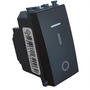 Interrupteur bipolaire noir compatible avec Vimar Arke 10A 250V AC, interrupteur à bascule mural - Product Image 3