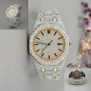 Luxury Unisex High Quality Stainless Steel & Moissanite Round <b>Mechanical</b> <b>Watch</b> Case 10 Bar Water Resistant Moissanite Glass - Product Image 1