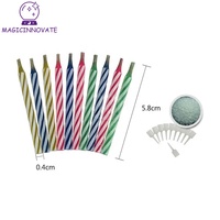 Bougies Magiques pour Gâteau, Réallumage Amusant, Blowing Funny Tricky Birthday Eternal Festivals Party Supplies Joke Birthday Cake Decors