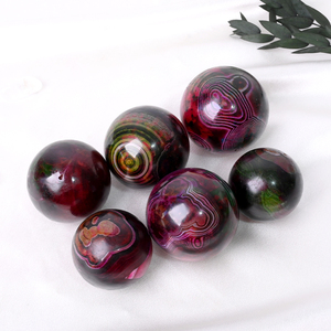Wholesale Healing Spiritual Quartz <b>Ball</b> Colorful Moss Agate Sphere for Decoration - Product Image 5