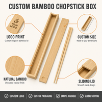 Boîte à baguettes en bambou naturel avec couvercle coulissant, portable, réutilisable, non finie, pour la maison, le quotidien, les voyages, vaisselle minimaliste, coffret cadeau