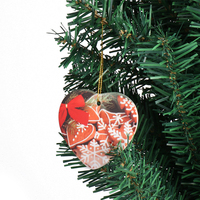 Pendentif coeur de Noël Sublimation vierge bricolage ornements de Noël en céramique personnalisés