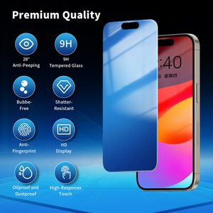 Protecteur d'écran miroir de confidentialité pour téléphone portable en gros 28 degrés verre trempé anti-rayures anti-espions pour <span class=keywords><strong>iPhone</strong></span> 14 15 16 17 Pro - Product Image 2