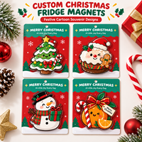 Aimants de Noël personnalisés en acrylique transparent, impression couleur, effet 3D, aimants de réfrigérateur pour les fêtes, vente en gros, fournisseur OEM, ODM