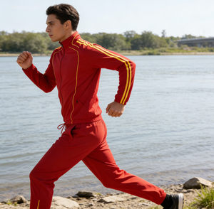 Tuta Sportiva Retrò da Uomo Stile Calcistico - Giacca Classica Bianca e Oro Elite con Pantaloni Abbinati per Uso Casual e Palestra - Product Image 3