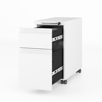 Mobilier de bureau 10.6 "BF piédestal mobile 2 tiroirs Mini classeurs en métal avec serrure à clé