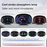 Affichage HUD OBD2 P2 pour voiture avec inclinomètre, compteur de vitesse GPS, compte-tours et ordinateur de bord