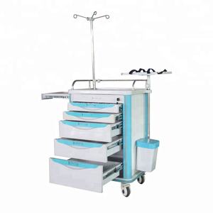 의료용 바퀴 ABS 및 금속 소재 응급 차량이있는 의료 의약품 트롤리 병원 가구 - Product Image 4