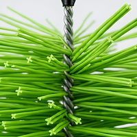 Brosse de filtration pour bassin vert vif, en fil d'acier inoxydable 304 et poils en PP, nettoyeur suspendu pour bassin à poissons
