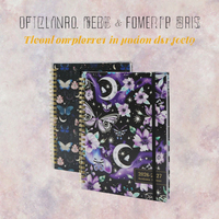 Agenda Académica 2026-2027 A5, Diseño Espiral Celestial con Mariposas Nocturnas, Espiral Dorada, Agenda Semanal en Inglés, Regalo