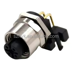 M12 90度曲げ針PCBボード溶接ソケットコネクタ航空プラグマッチングオスメスソケット5ピンマルチコア - Product Image 4