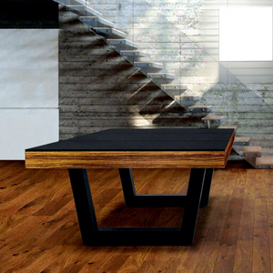 Mesa de billar de 7 pies de madera maciza de teca y mesa de ping-pong con combo de comedor de snooker, bolsillos de cuero y tablero de comedor - Product Image 6