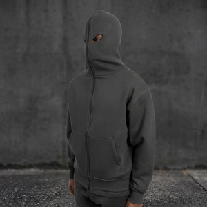 Venta al por mayor hombres Streetwear Full Zip up Hoodie transpirable 100% algodón personalizado hombres invierno moda cara completa Zip up Hoodie 2026 - Product Image 2