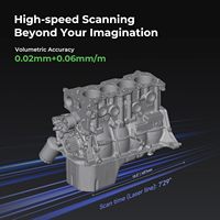 Scanner 3D Creality Raptor X, précision de 0,02 mm, 34+7 lignes laser bleues, NIR sans fil, scanner 3D portable pour la rétro-ingénierie