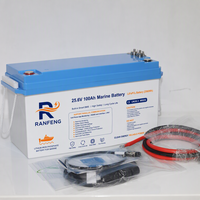 Batería Marina de Ciclo Profundo LiFePO4 de 12.8V 280Ah, Impermeable, para Barcos de Pesca, Motor de Arrastre, Fosfato de Hierro y Litio, 4000 Ciclos