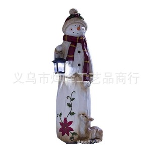 Ornement de Noël en résine en forme de bonhomme de neige avec éclairage LED, décoration de jardin extérieure, finition mate, forme de poupée Szf0641 - Product Image 4