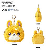Porte-monnaie en peluche personnalisé, porte-monnaie zippé mignon, mini sac à breloque en peluche douce et moelleuse, cadeau souvenir OEM ODM