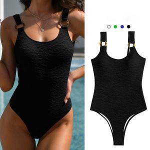 Traje de Baño de Una Pieza de Alta Calidad para Mujer, Bikini de Un Hombro con Push-Up, Tanga, Tallas Grandes, Sexy, Color Sólido, Secado Rápido - Product Image 1