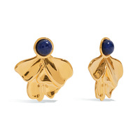 Boucles d'oreilles clous papillon uniques Gaovo plaquées or avec pierre lapis-lazuli, bijoux en acier inoxydable pour le marché transfrontalier européen et américain
