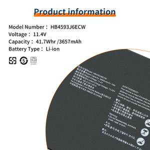 Batería Negra Estándar HB4593J6ECW para Portátil <span class=keywords><strong>MateBook</strong></span> <span class=keywords><strong>13</strong></span> 2020 WRT-W19 WRT-W29 WRT-WX9 <span class=keywords><strong>I7</strong></span> HN-W19L 11.4V 41.7Wh 3660mAh en Stock - Product Image 6