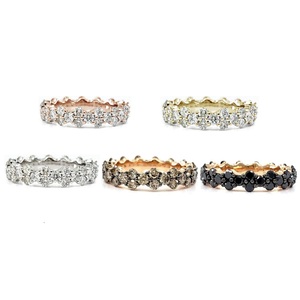 Hong Kong livraison rapide bijoux Saint Valentin haute qualité 14k solide or blanc véritable diamant éternité bague de mariage pour les femmes - Product Image 4