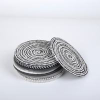 Napperon rond tressé en corde de coton, 1 pièce, résistant à la chaleur, napperon de Table en tissu épais, dessous de plat absorbant