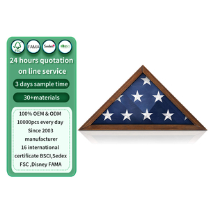 Hộp Đựng Cờ Mộc Mạc Hộp Trưng Bày Cờ Quân Đội Bằng Gỗ Màu Trơn Cờ Mai Táng Cựu Chiến Binh Mỹ - Product Image 1