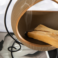 Brûleur d'encens chiminea moderne fait main, bol de purification, panier suspendu en céramique, support pour Palo Santo – Cadeau de méditation unique