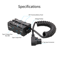 Câble d'alimentation enroulé Poyinco en aluminium D-Tap vers batterie factice NP-F550 pour moniteur Atomos Ninja et éclairage LED NP-F550/NP-F970
