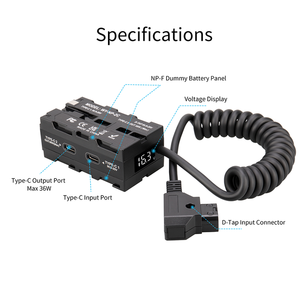 Cable de alimentación en espiral de batería simulada D-tap a 770 para Sony NP 1/, luz LED de alimentación de <span class=keywords><strong>Monitor</strong></span> <span class=keywords><strong>Atomos</strong></span> <span class=keywords><strong>Ninja</strong></span> DE LA NP-F970 - Product Image 3