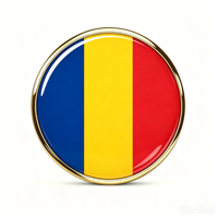 GREPAS GIFTS Épinglette drapeau roumain ronde de 1 pouce, épinglette patriotique pour chapeau, épinglette de pays du monde