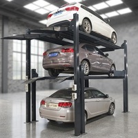 Système de stockage de véhicules à 8 poteaux, triple empileur, pour 3 voitures, idéal pour les garages commerciaux