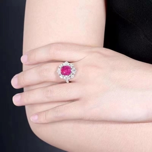 SGARIT marka güzel takı özelleştirme 18K altın 5.1ct ısıtılmamış mozambik pembe yakut yüzük AIGS sertifikası ile - Product Image 4