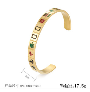 Pulsera de Mahjong de Estilo Chino con Tendencia Nacional, Diseño Personalizado de Nicho, Trece Orfanes, Color Puro, Tarjeta Ganadora de Pardales - Product Image 2