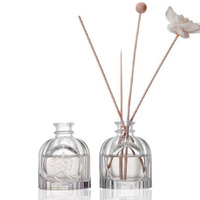 Bouteille de diffuseur de roseaux en verre rond transparent décoratif de luxe, vente en gros, 100ml
