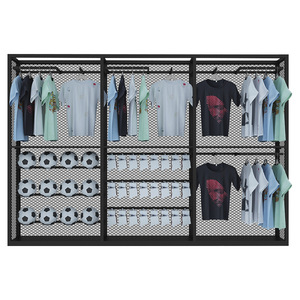 Diseño de <span class=keywords><strong>Tienda</strong></span> Completo: Estantería Metálica Ecológica para Artículos Deportivos, con Placa Trasera para Montaje en Suelo y Pared, Estante para Ropa Masculina para Tiendas de Ropa - Product Image 5