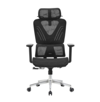 Chaise de bureau ergonomique à dossier haut en maille pivotante avec roulettes et support lombaire pour le bureau à domicile
