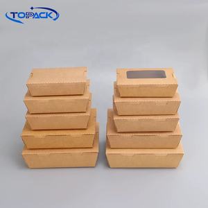 Tek kullanımlık paket hızlı gıda Kraft kağıt öğle yemeği gitmek için pencere ile yemek kabı kağıt salata kutuları - Product Image 4