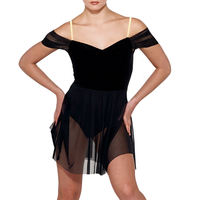 MiDee robe de danse lyrique velours col en v avec manches drapées tenues classiques contemporaines élégantes pour femmes