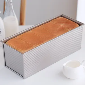 1000g non-stick ondulato pagnotta pan muffa del pane di pane con la copertura di alluminio