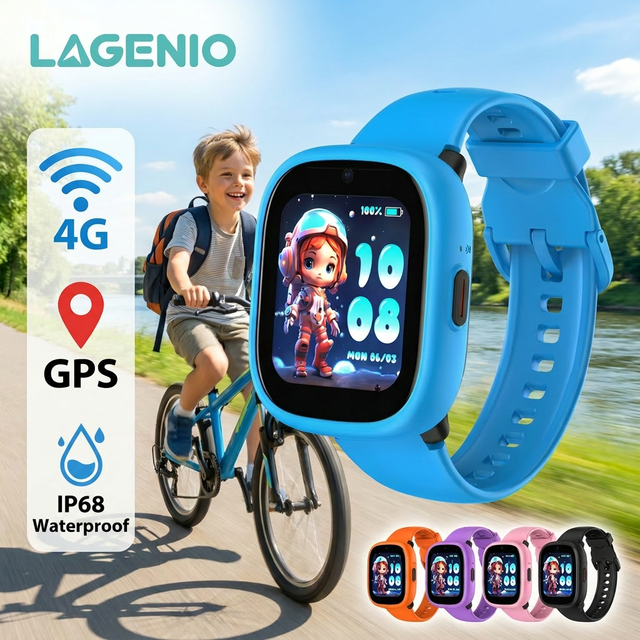 LAGENIO K3 4G Smart Watch Nano SIM Card GPS WIFI LBS Tracking Answer Call Video Call SOS IP68 Waterproof CE FCC Kids Smart Watch