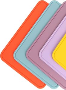 Planche à découper en silicone carrée, durable, antidérapante, pliable, écologique, 30,1x22 cm, multicolores, ustensiles de cuisine - Product Image 4