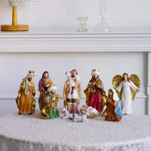 Suvenir agama kreatif lukisan tangan Resin kerajinan malaikat Natal kelompok perayaan dekorasi rumah