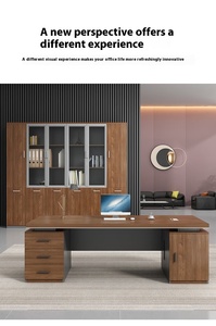 Escritorio ejecutivo moderno y simple para Jefe o gerente con cómodos muebles de oficina con panel de silla - Product Image 6