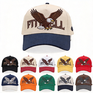 Casquettes de baseball à 5 panneaux en coton bicolore de haute qualité avec logo brodé personnalisé - Product Image 1