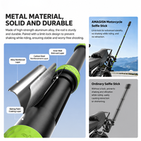 Support de fixation pour selfie stick en acier inoxydable et alliage d'aluminium, directement de l'usine, pour Insta360, SJCAM, YI-1.1M, équipement de vlogging